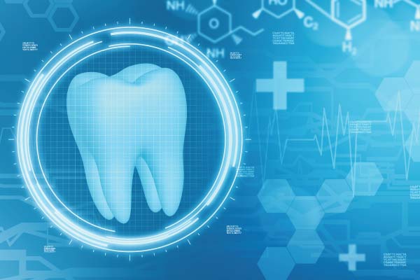 Drawing of tooth with technology